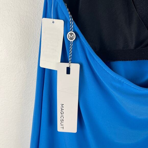 Magicsuit AZURE Blue Sophie Underwire Halter Top Tie Tankini Top Plus Size US 16 - Picture 9 of 12